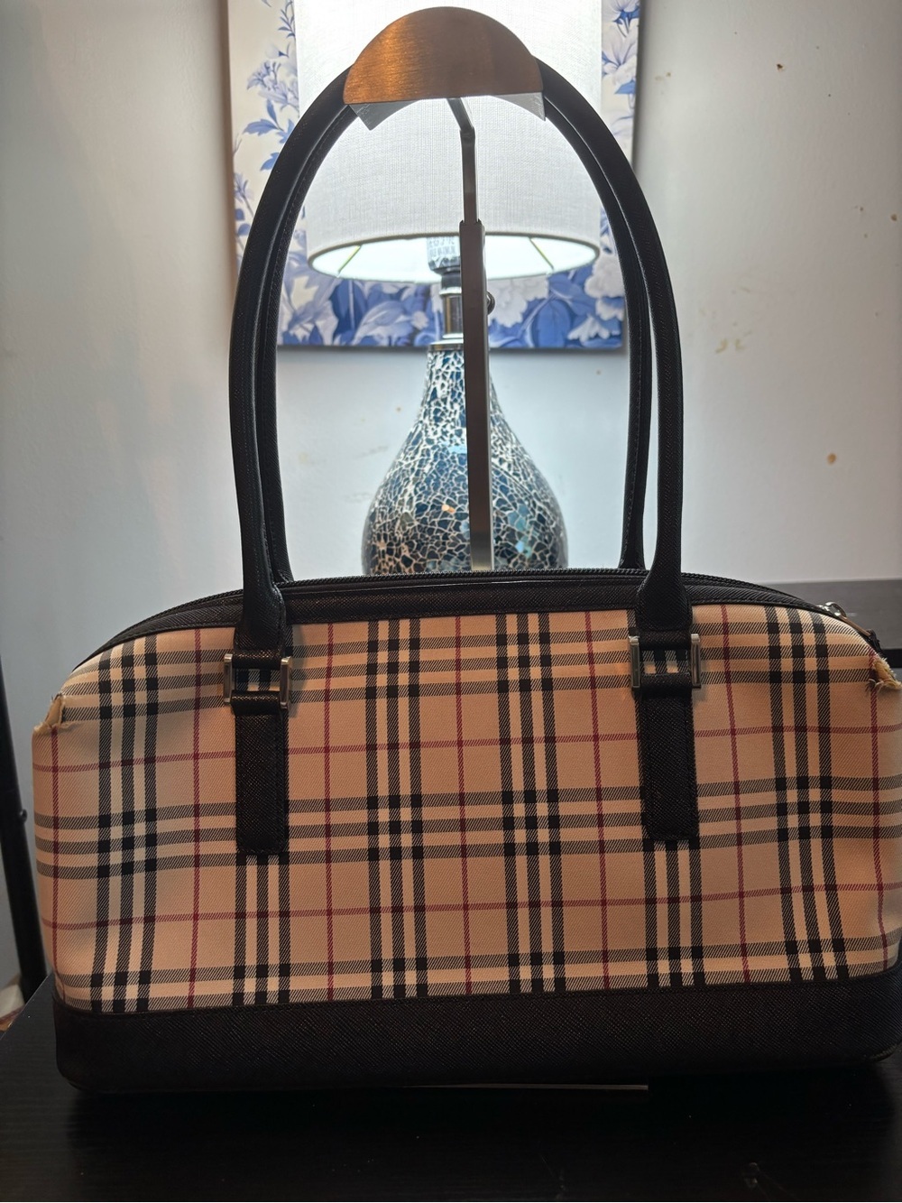 Authentic Vintage Burberry Nova Check Boston Bag – Classic Canvas Satchel